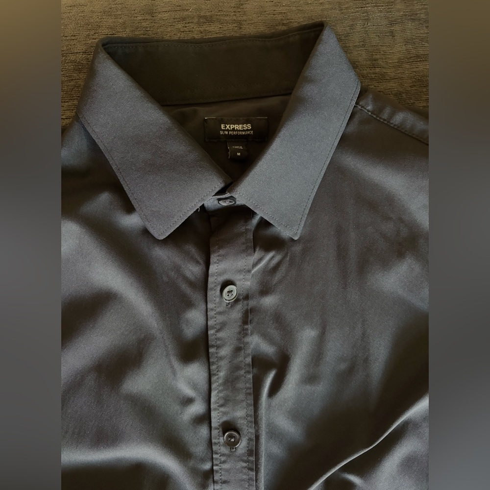 Express Black Long Sleeve Button-Up Shirt